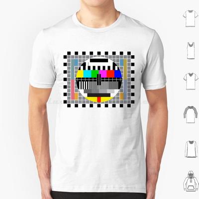 Pal Testkarte T-Shirt Große Größe 100% Baumwolle Pm5544 Farbstreifen Test Pal Testmuster Start-Test Abschalt-Test TV-Test