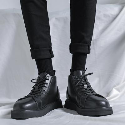 Men'S Boots 45 46 Men'S Thick-Soled, Martin Boots British Flat-Bottomed Short Leather Boots D13-R