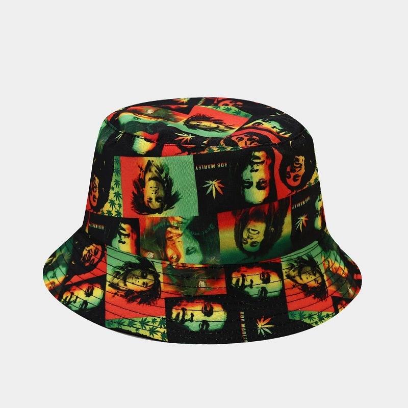 fashion plant printing pattern fisherman hat spring and summer outdoor sun protection fisherman cap unises fishing caps