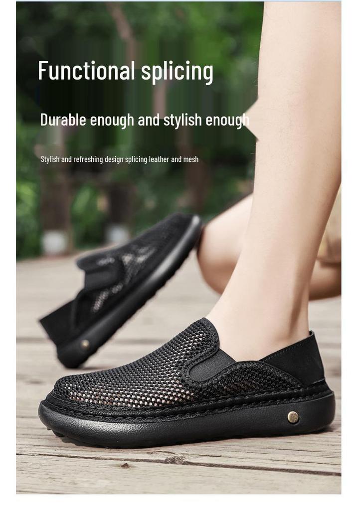 2026 Men's Summer Breathable Mesh Walking Shoes - Large Size, Soft Sole, Perfect for Travel and Sports