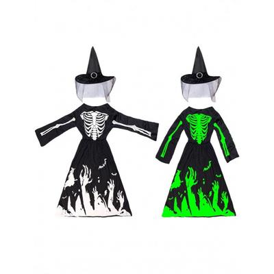 Halloween Women's Luminous Death Skull Skeleton Clothes Girls Halloween Party Dress Up