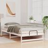 Bed Frame White 100 x 210 cm Solid Pine Wood