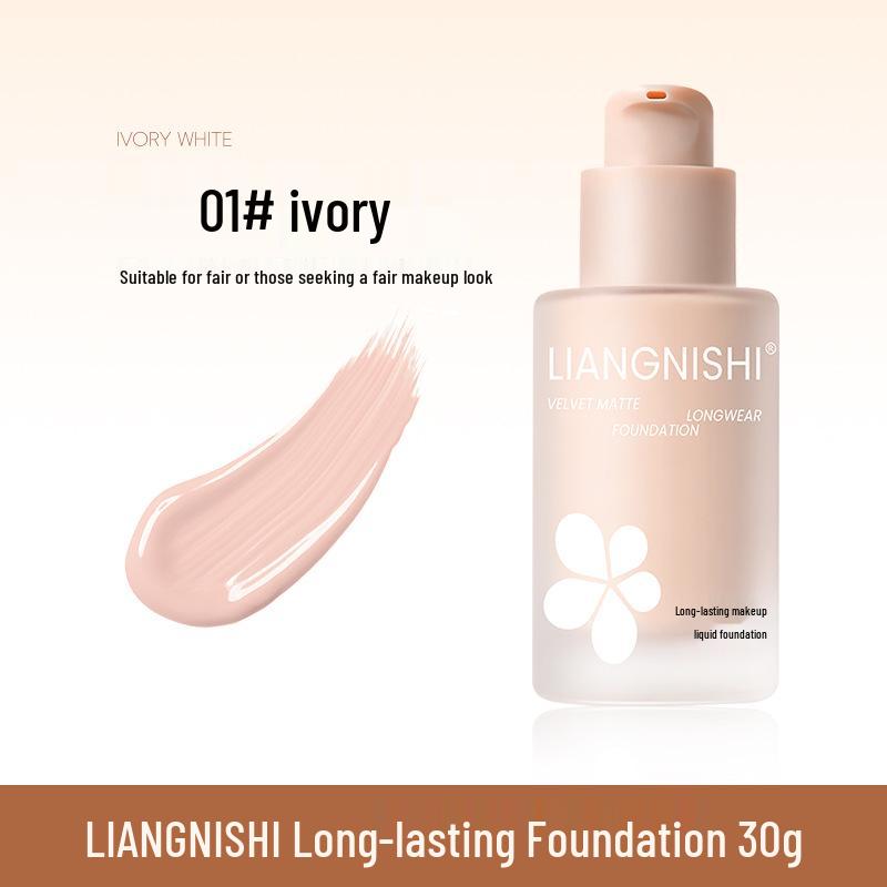 Liang Ni Shi Long-Lasting Soft Light Moisturizing Foundation: Brightening, Smudge-Free, Close-Fit, Oil-Control, Soft Focus.