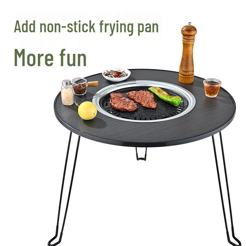 Outdoor Foldable BBQ Grill & Fire Pit Table