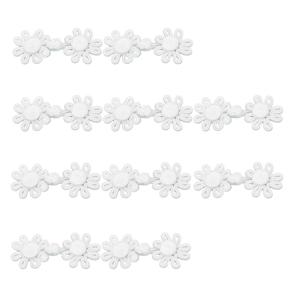 Chinese Traditional Button Sewing Crafted Buttons Sew On for Handcraft Cheongsam Embellishment White
