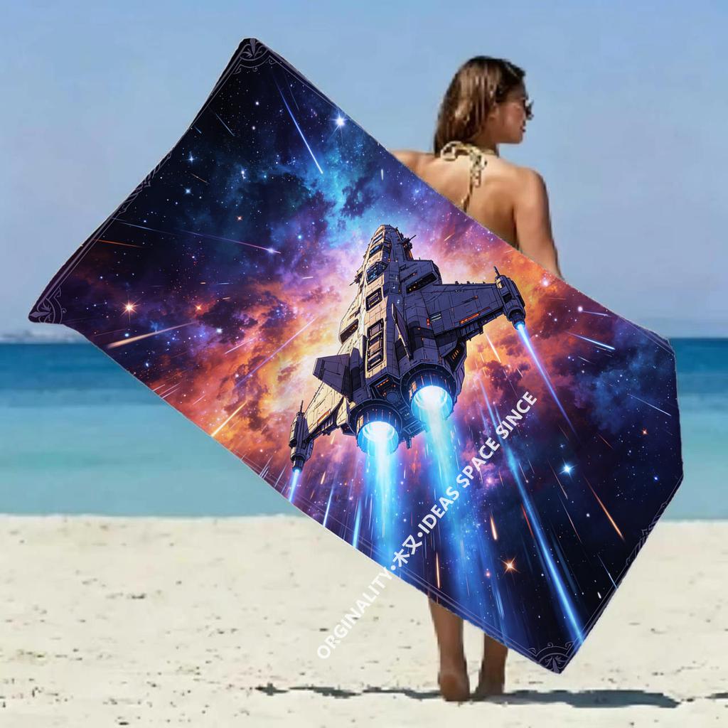 Weltraumkämpfer Galaxie Strandtuch Gemustert Sonnenschutz Und Winddicht Geeignet Für Schwimmbad Camping Reise Decke