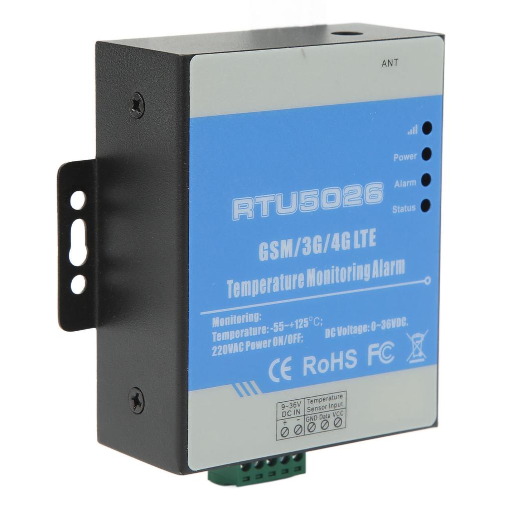 Temperaturlarm 12VDC GSM 3G 4G RTU Metall för Solkraftverk Meteorologiskt Observatorium