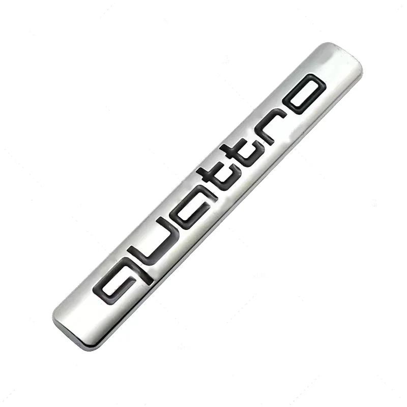 For Audi RS3 1Pcs Large Quattro Metal Sticker For Audi A3 A4 A5 A6 Q3 Q5 Q7 Four-Wheel Drive, Modified Rear Label Sticker Car