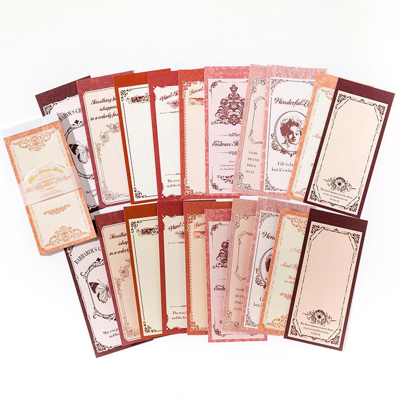 

30 pcs Vintage INS European style border note book classical border pattern ledger label message note Decoration primer material