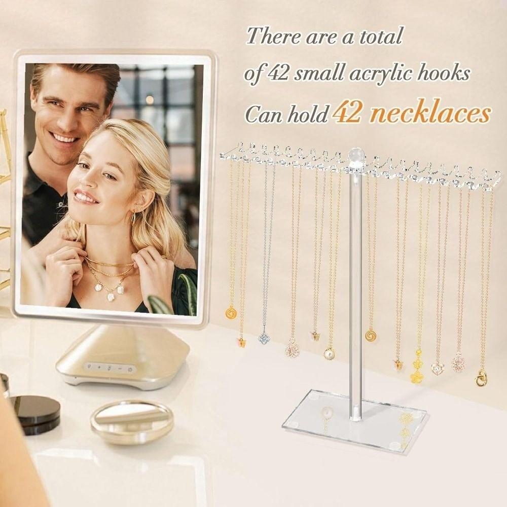 Bilateral Hook Necklace Holder Acrylic Bracelet Organizer Jewelry Organizer  Necklace Storage