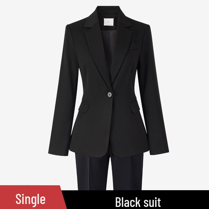 Women's 2025 New Style Dark Blue Padded Professional Suit Set