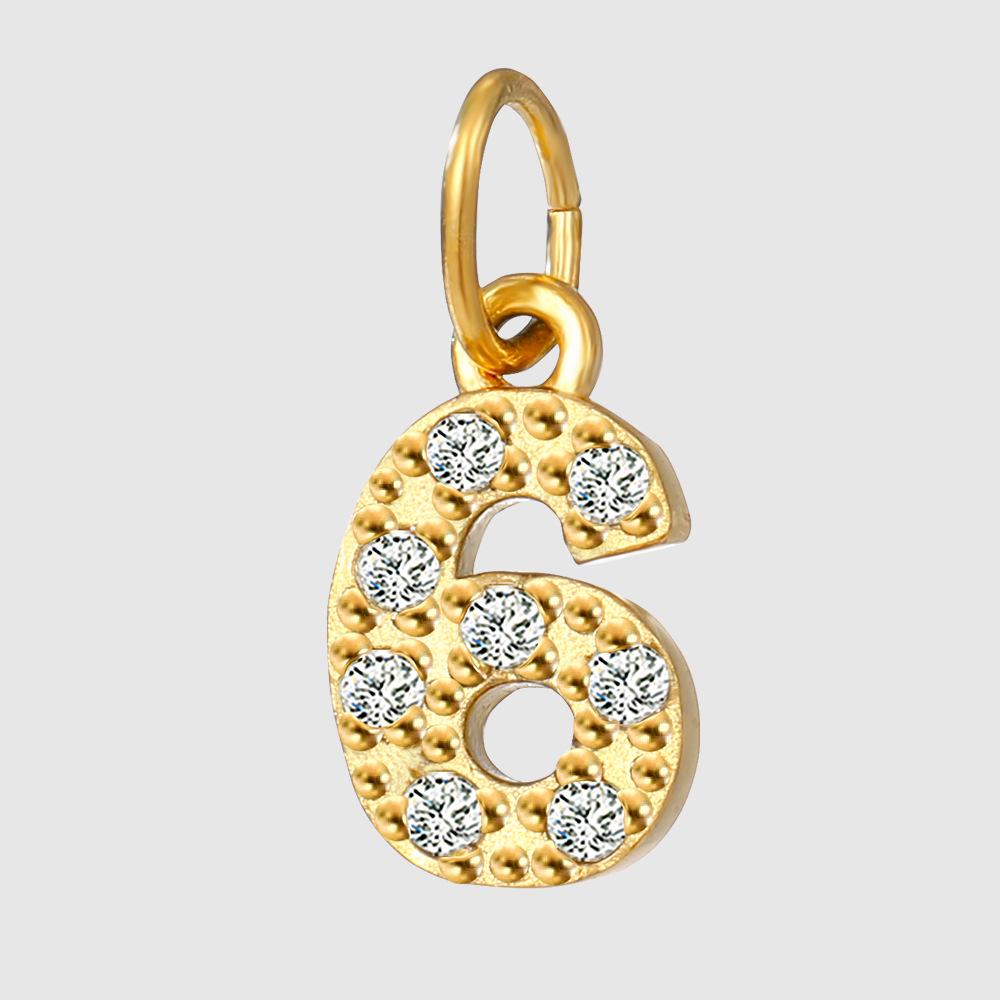 Chi Hang Schmuck: Zirkon Edelstahl Buchstaben- und Zahlanhänger für DIY Halsketten-/Armband.