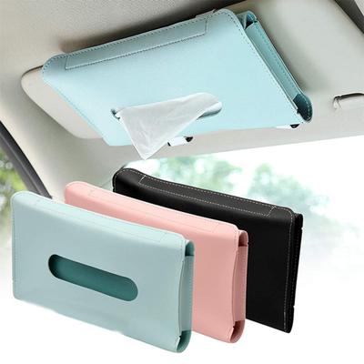 Car Tissue Box High Capacity Durable Fine Texture Space-saving Wear-resistant Store Paper Towels Faux