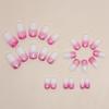 Rose Red Flash, Gradual Change, Medium and Long Square, European and American Autumn Elegant White Fake Nail, Finished Nail Art Can Be Mixed Batch