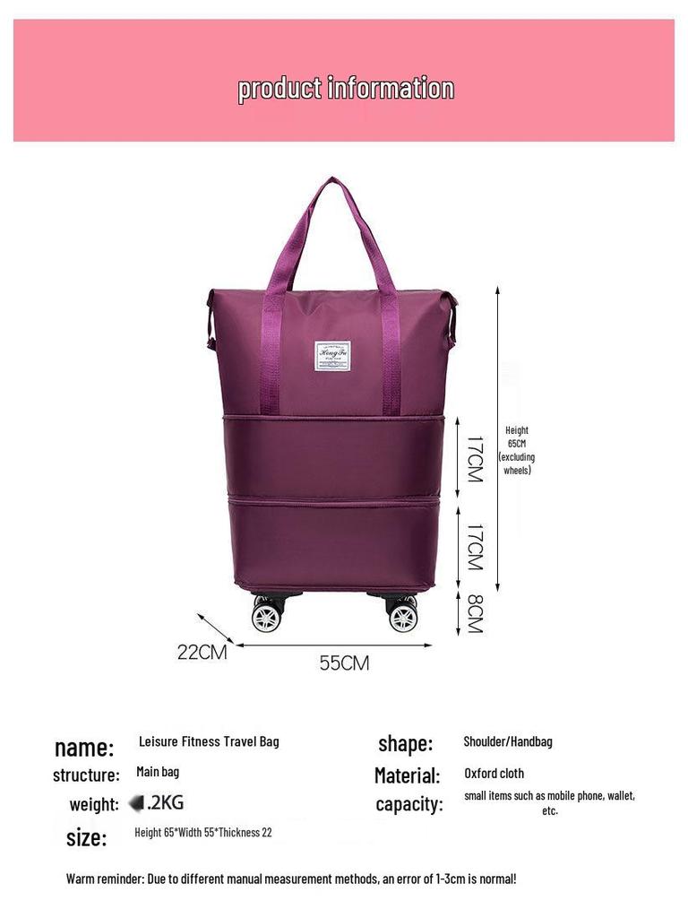 Rolling Travel Bag with Folding Handle