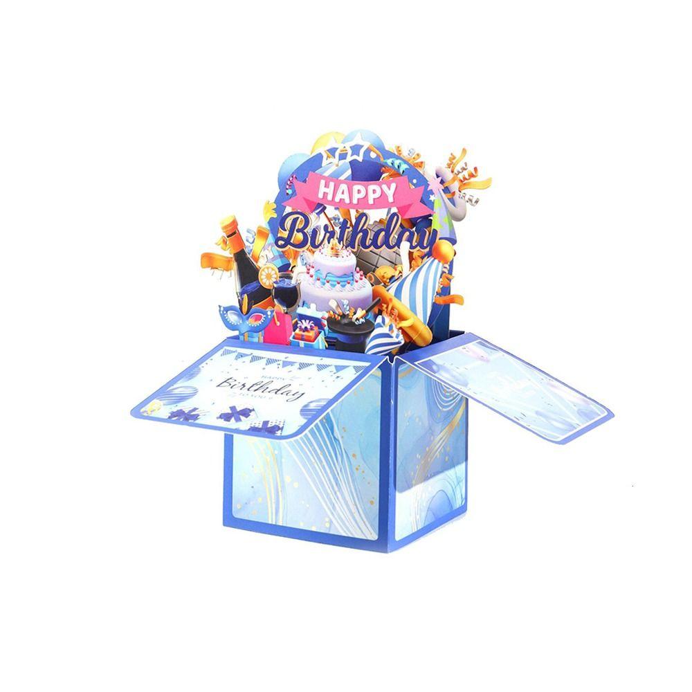 Paper Happy Birthday Card Foldable Birthday Gift Card 3D Pop Up Flower Greeting Card  Thanksgiving