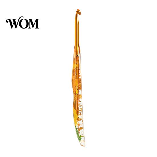 Comfortable Grip Crochet Hook Resin for Beginners, Crocheting Lovers, 2.0mm-8.0mm Ergonomic Artistic with Long Floral Handle Blankets, Dolls, Shawls,