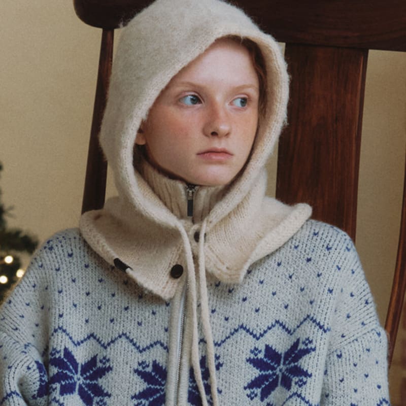 CLUNY Knitted Balaclava - cream