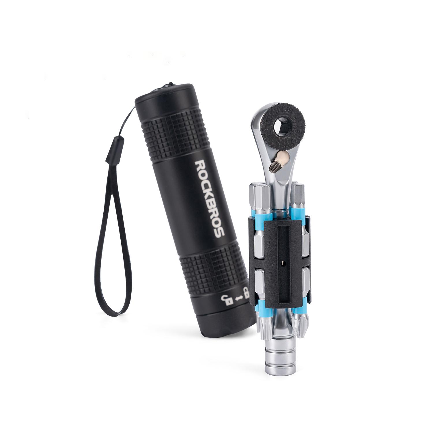 ROCKBROS Ratchet Wrench Kit Multifunction Bicycle Repair Tools Mountain Road Bike Portable Repair Hexagonal Magnetic Tool Sets 430044001