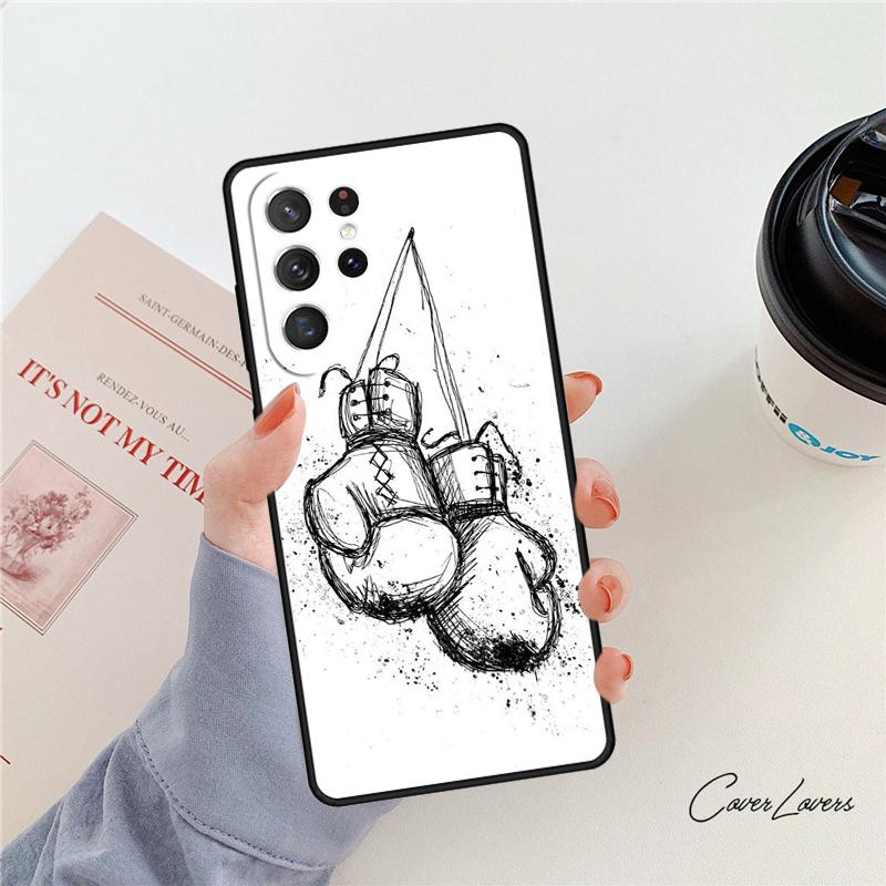 A Boxer wearing Boxing Gloves phone case For Samsung Galaxy S24 S25 S23 S22 Ultra Note 10 20 Plus S20 S21 FE Cover