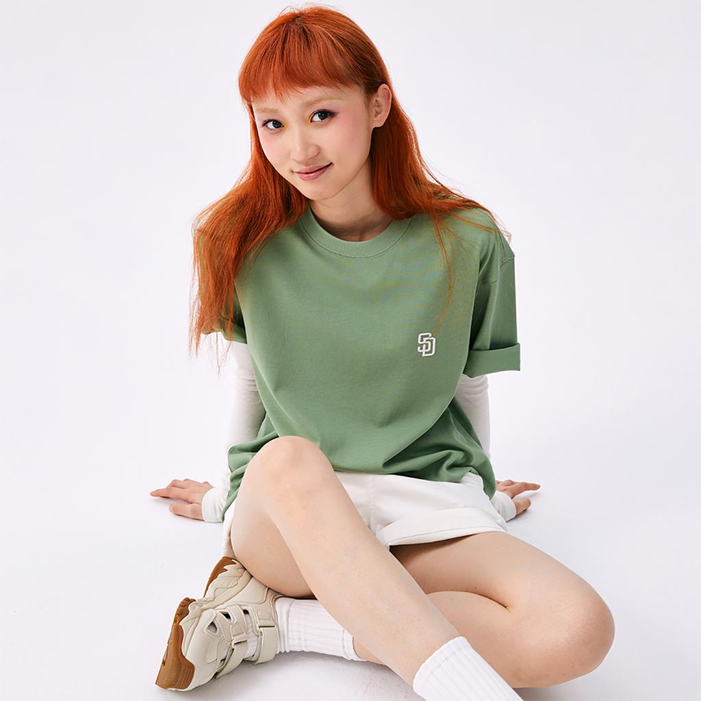 New MLB Basic Collection San Diego Padres SS25 T Shirt Unisex Green 3ATSB0253-13KAM