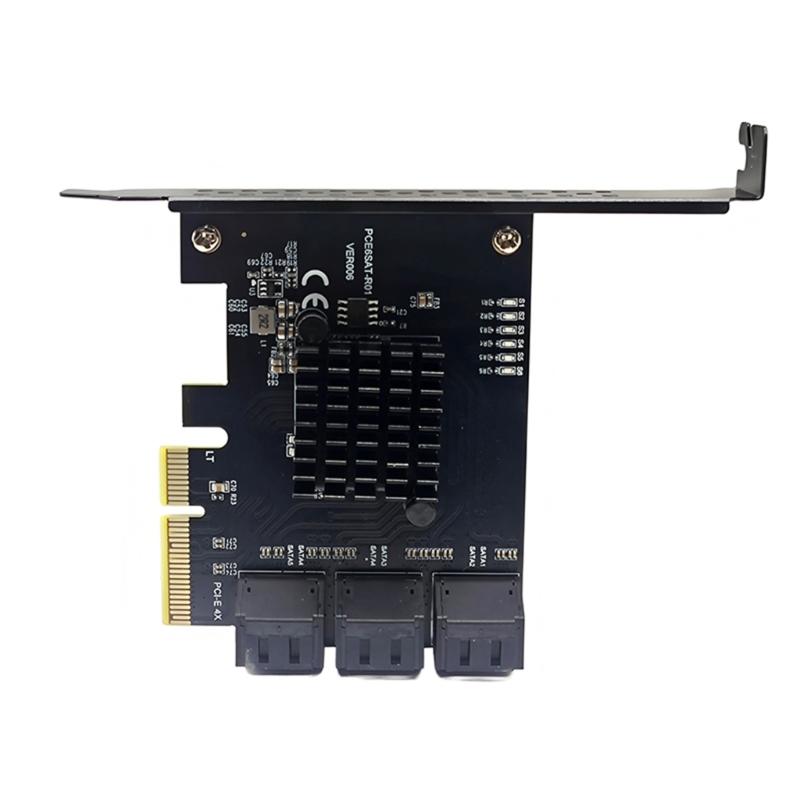 PCIE 1X/4X SATA3.0 Controller Card 6 Port 6Gbps PCIE SATA3.0 Expansion Card PCIE to SATA3.0 Controller PCIE GEN3 RTL9100VB Chip