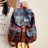 2025 School Season New Student Schoolbag Korean Version Fashionable Contrasting Color Plaid Large-capacity High School Casual Backpack