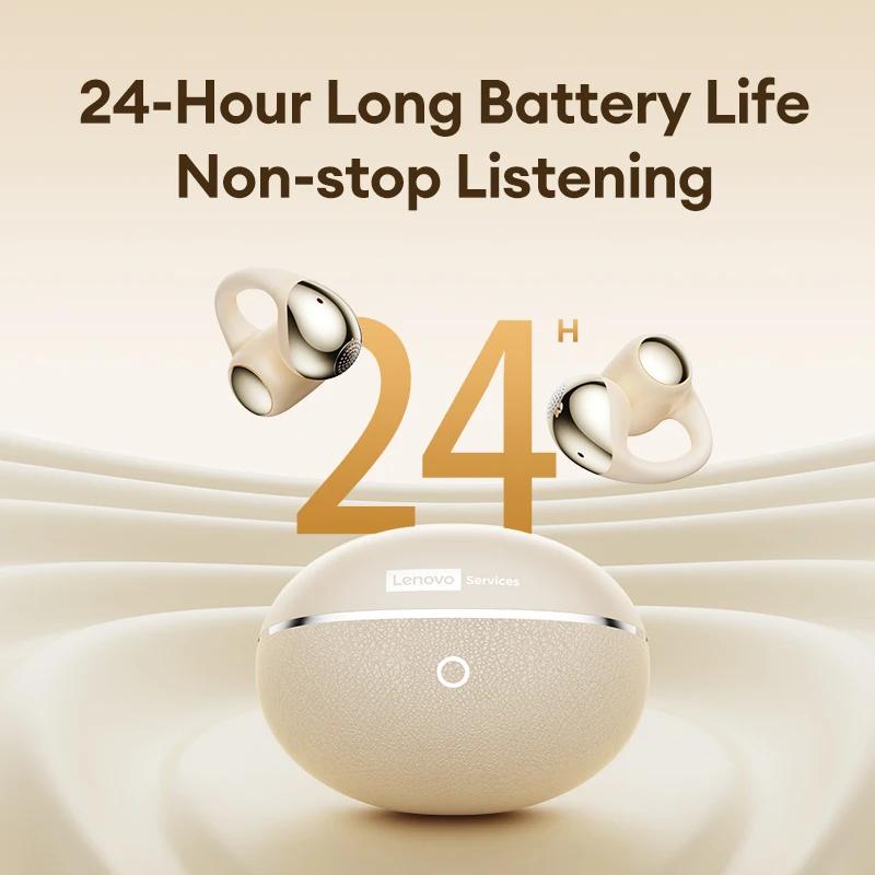 Original Lenovo RS110 OWS Open-Ear Wireless Earbuds Clip On Bluetooth 6.0 Headphones Gaming Music Earphones IPX4 ENC Call Noise Cancellation