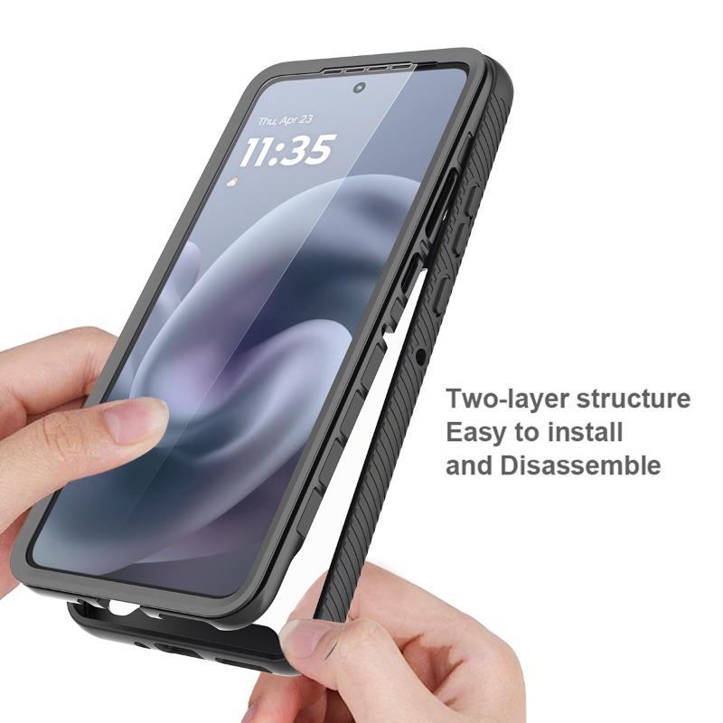 Soft TPU Frame Clear Case for Motorola G86 G56 G15 G05 G35 G55 G54 G84 G24 G14 G04S G53 G23 G13 Built in Screen Protector Cover