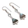 Natural Labradorite, Topaz Gemstone 925 Sterling Silver Earring 1.69" AE-11733