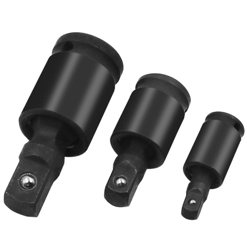 Premium Impact Universal Joint Socket Swivel Set 1/2" 3/8" & 1/4" U-Joint Drive Cr-Mo Steel Impact Grade 3 Pieces