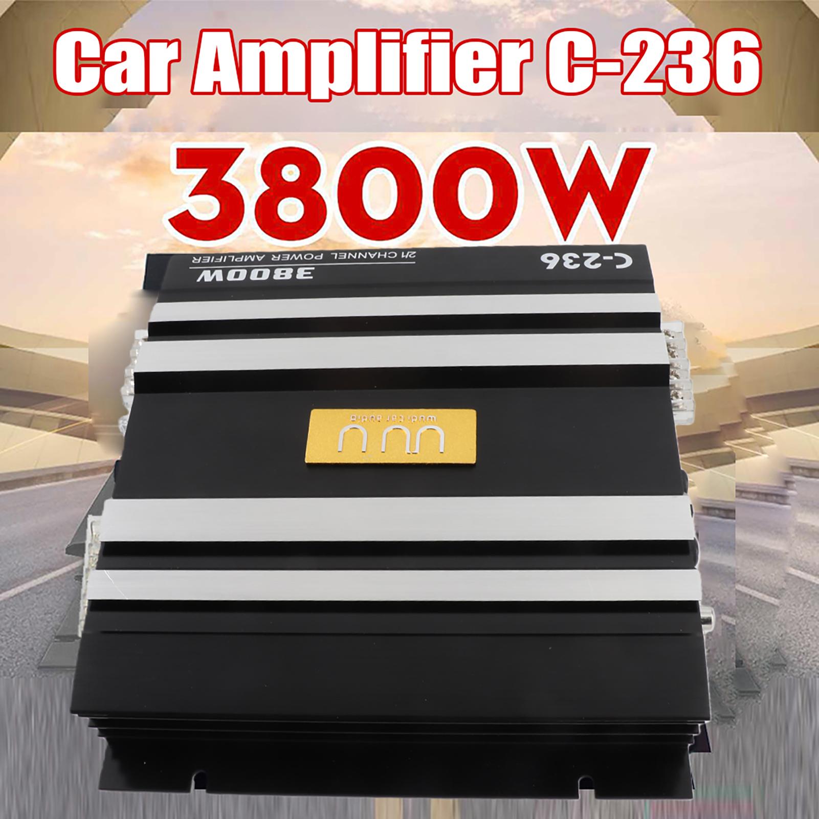 2 Channel Car Audio Amplifier 3800W High Power Amp. Two Way Stereo Power Amplifier чёрный