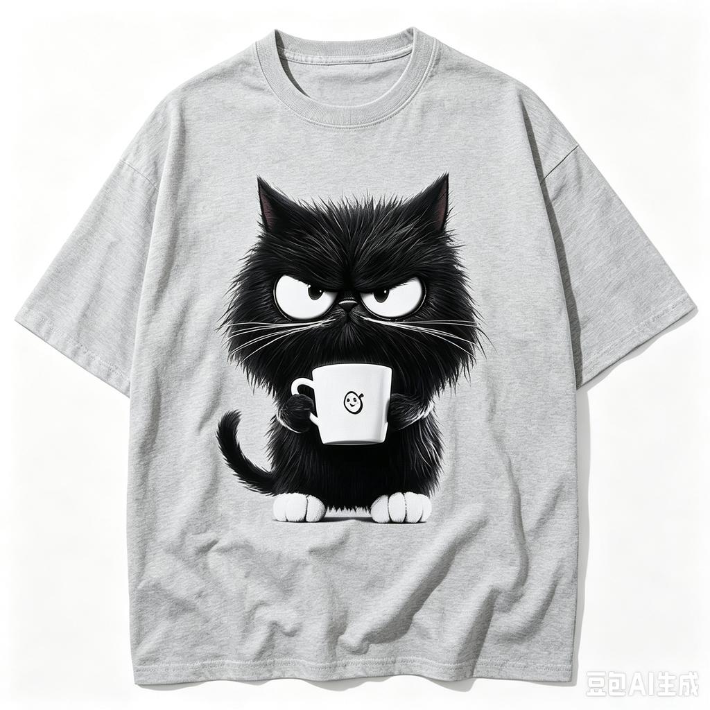 2026 Hot Sale Funny Cat White Print Tshirt Unisexs Casual Short Sleeve O Neck Top For Summer Female Animal Clothing High Quality