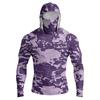 Men's Casual Raglan Sleeve Hooded Long Sleeve Sun Protection Shirt Camouflage Print Lightweight Breathable Outdoor Top