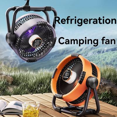 Nuevo ventilador de camping 2024 con gran autonomía y luz nocturna multifuncional/recargable/colgante de doble uso inteligente con control remoto