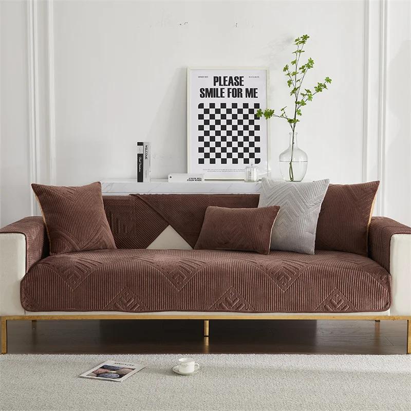 Thicken Plush Sofa Cover Nordic Universal Sofas Towel Anti-slip Combination Couch Cushion Slipcover for Living Room Protection