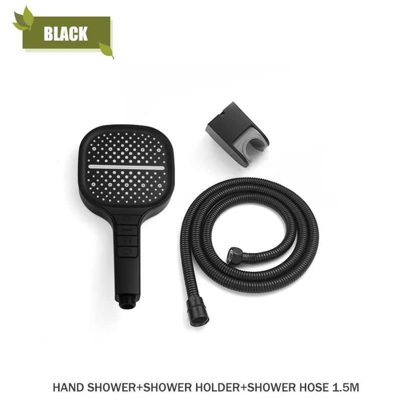 ABS Hand Shower Brushed Gold Chrome White Black 7 Modes Hand Held Shower Wall Mounted Adjustable Holder Hand Hold Shower Head