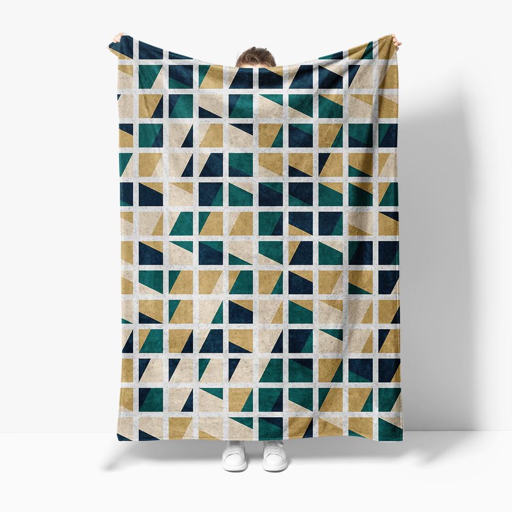 

Geometric Triangle Pattern Throw Blanket Soft Plush Sofa Bed Decorative Cushion Cover Gift 75x100cm