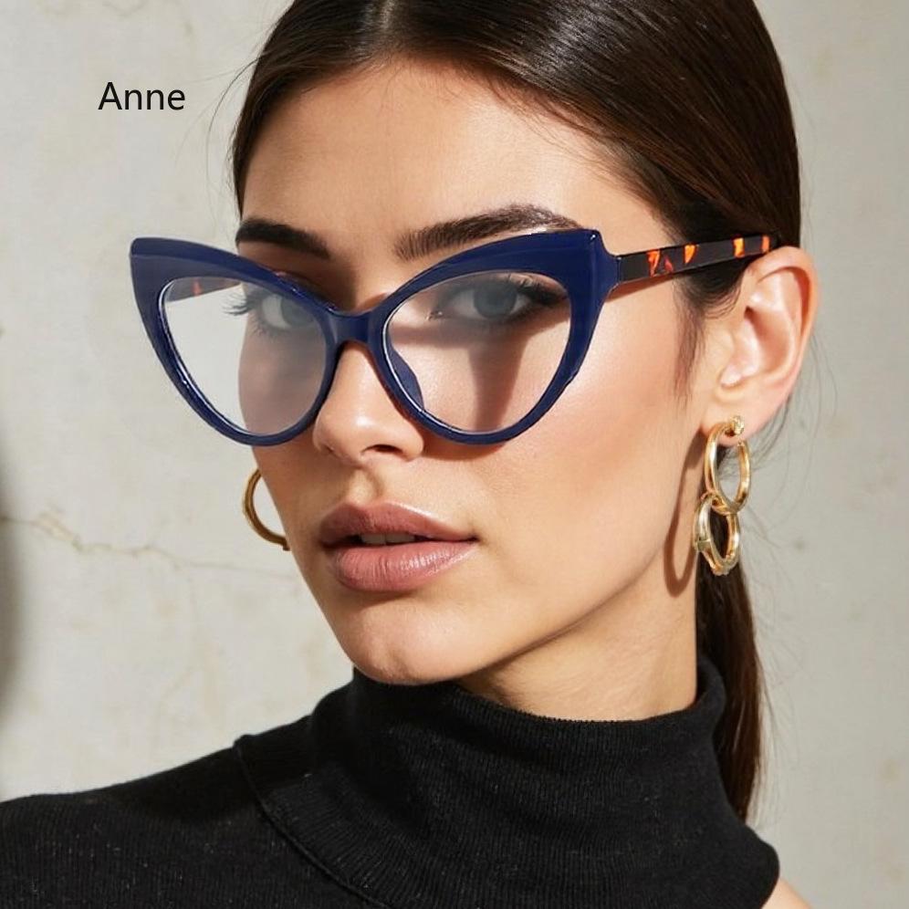 Anti Blue Light Cat Eye Glasses Frames Women Fashion Print Eyeglasses Frame Female  TR90 Computer Eyewear Diopter