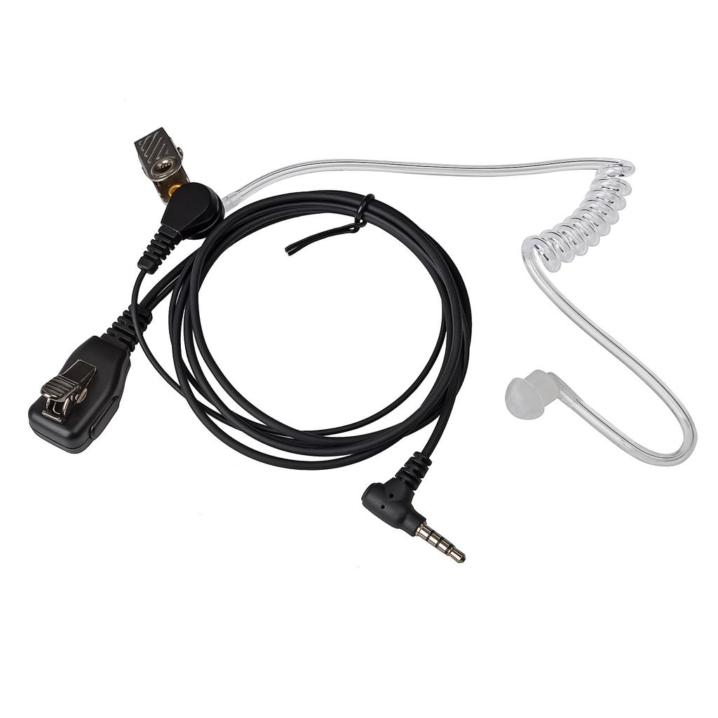 Mushroom-tipped Acoustic Tube Earpiece, Discreet Earphone with PTT Mic, Y Plug for Vertex/Yaesu
