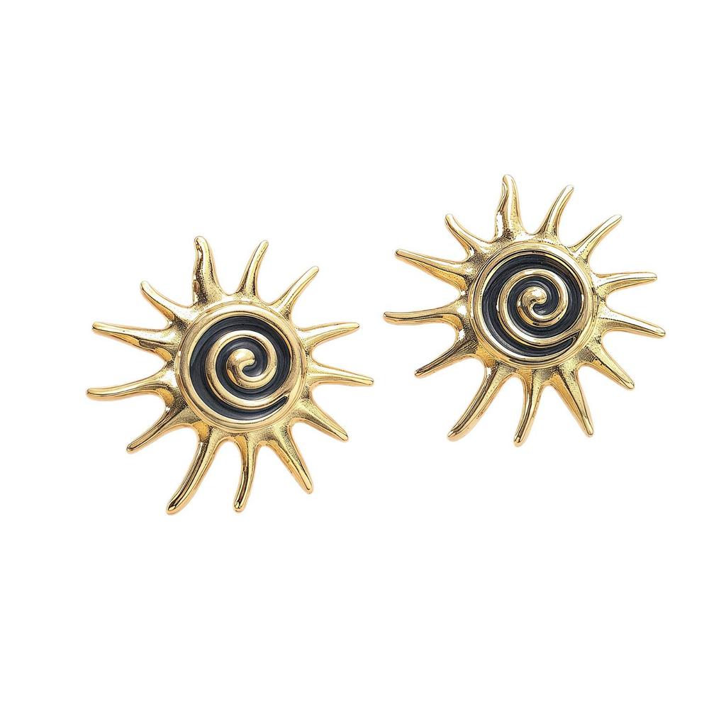 Versatile Sunflower Stainless Steel Fashion Earrings
