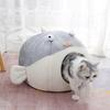Globefish Shape Cat Cave Bed Tent for Indoor Small to Large Cat Washable Cartoon Soft Cushion Anti-Slip Bottom