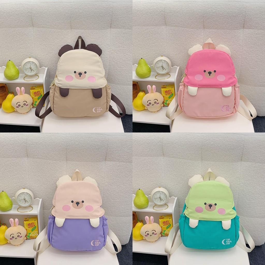 Bear Backpack Print With Cute Cartoon Pattern Students Schoolbag Gift Durable