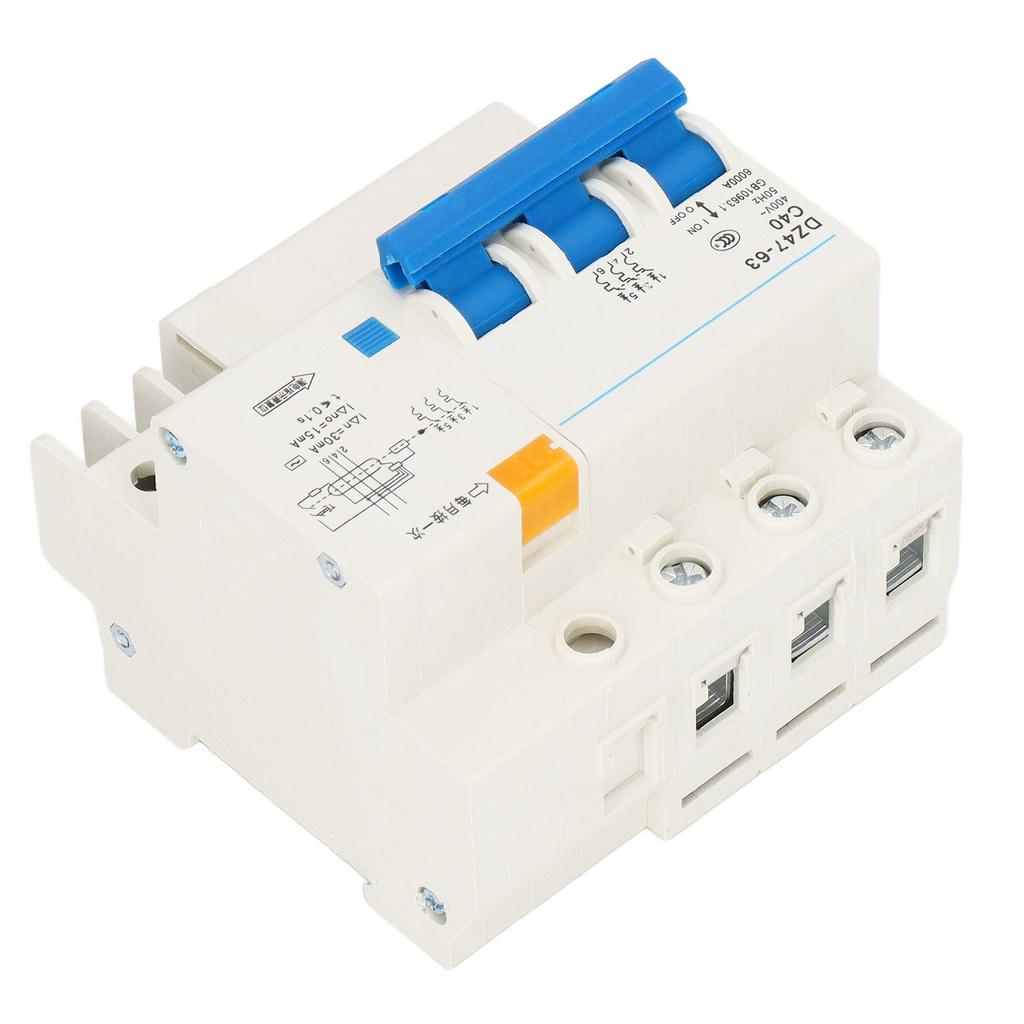 Miniature Circuit Breaker 3P 40A Breaking Capacity 6000A DIN Rail Mount for Circuit Protection 400V
