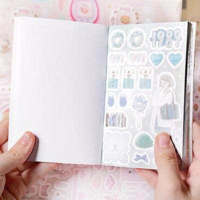 60Sheets/book Spring and Wishes Series Sticker Book DIY Handbook Scrapbook Photo Frame Envelope Decoration Stickers