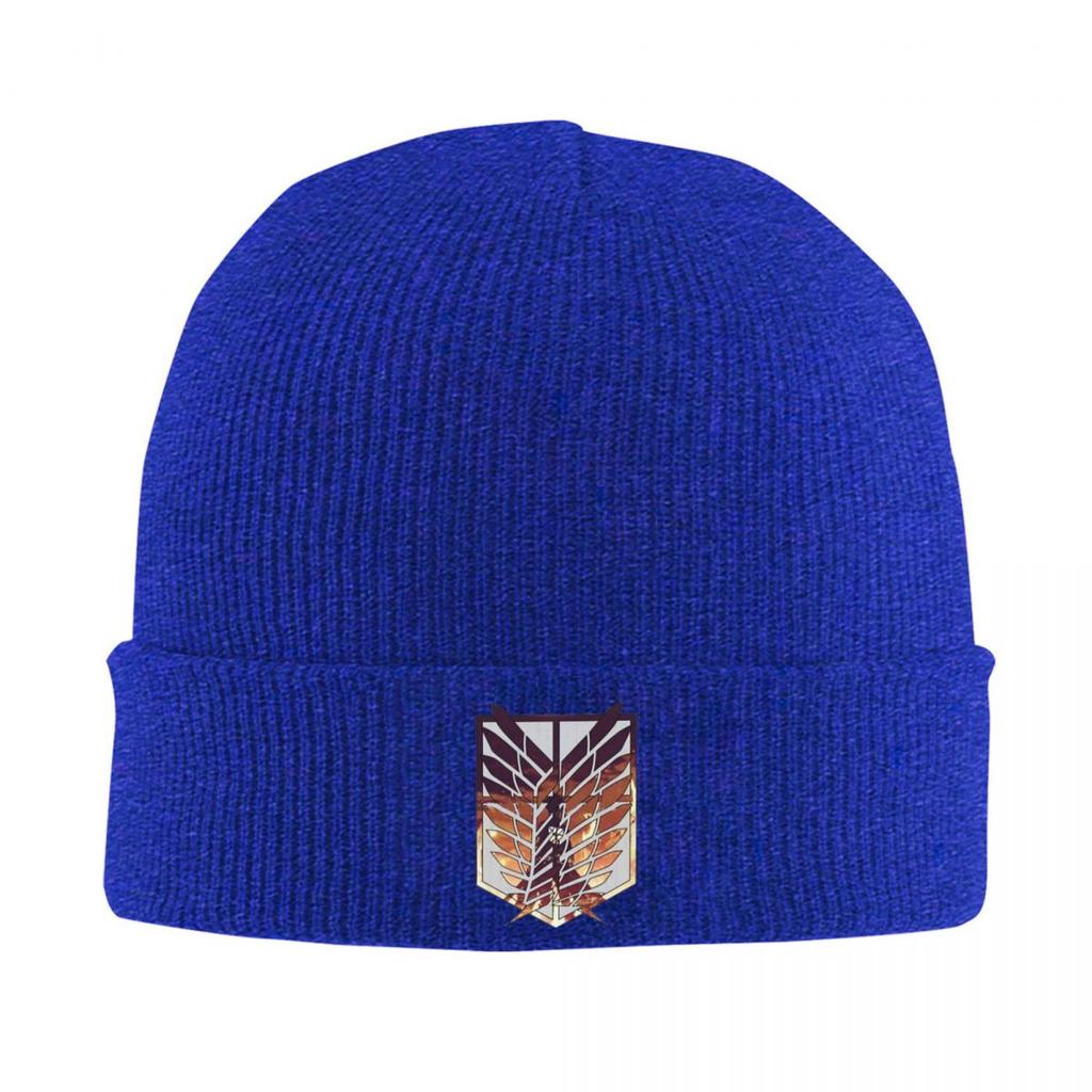 Shingeki No Kyojin Wings Of Freedom Warm Knitted Cap Hip Hop Bonnet Hat Autumn Winter Outdoor Beanies Hats for Unisex Adult