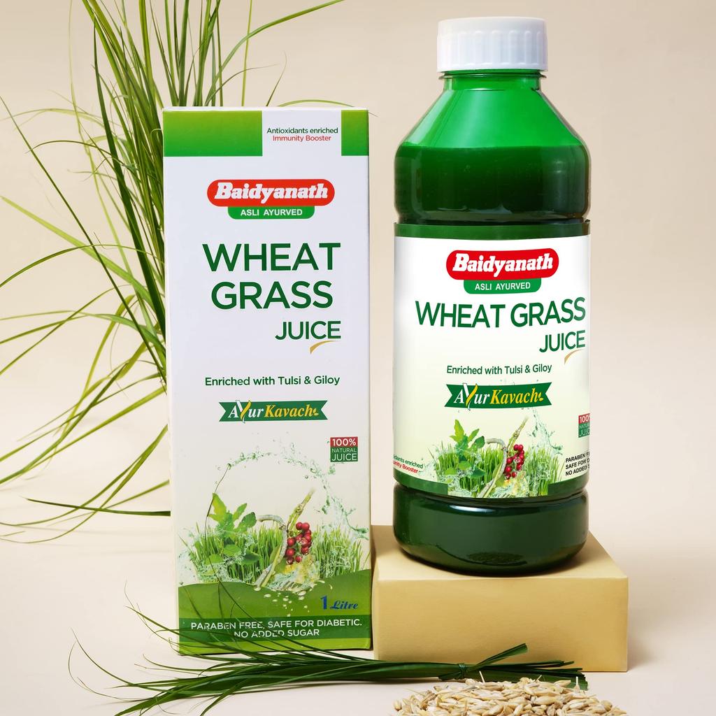 Baidyanath Jhansi Weizengras Saft 1000ml Tulsi und Giloy | Ohne Konservierungsstoffe