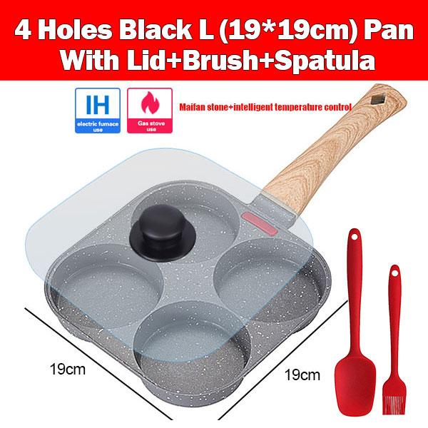 Thickened Omelet Egg Frying Pan with Lid Nonstick 4 Cups Pancake Fried Egg Pan for Breakfast Skillet Egg Cooker Pan Mold