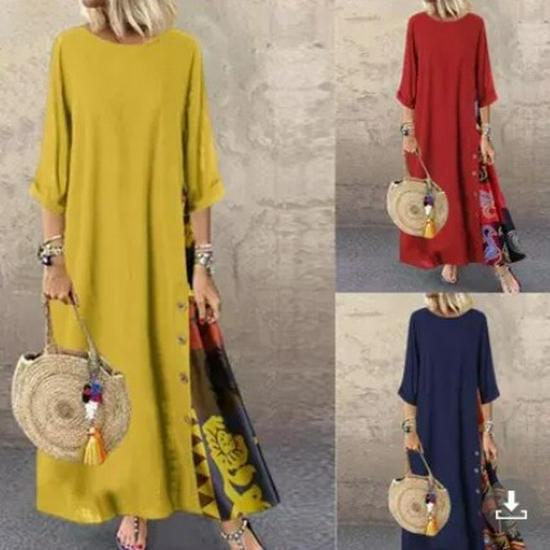 

Европейский и американский осенний ретро-топ с цветочным принтом и пуговицами L жёлтый