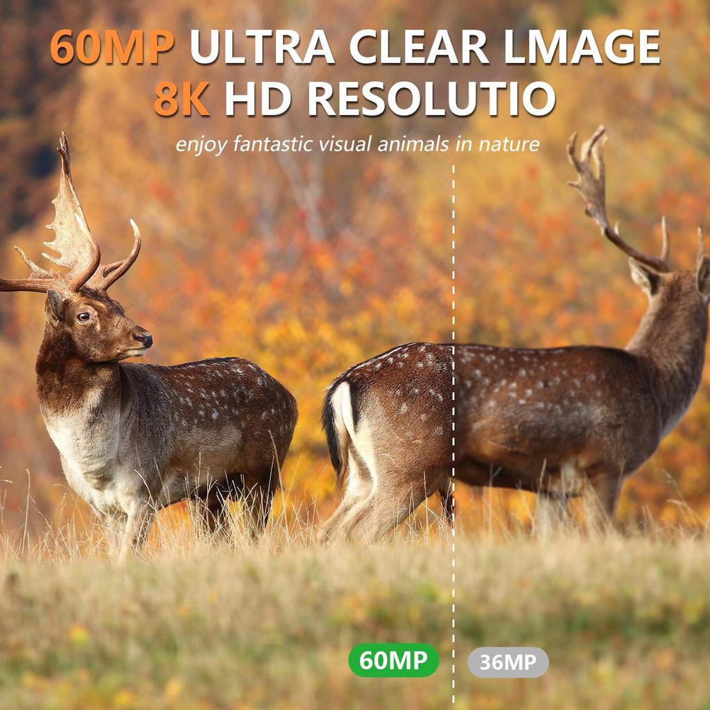 8K WiFi Trail Camera with 5200mAh Solar Battery & Infrared Capabilities